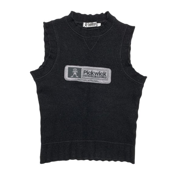 Vintage Tops - Vintage 90s black wool knit vest